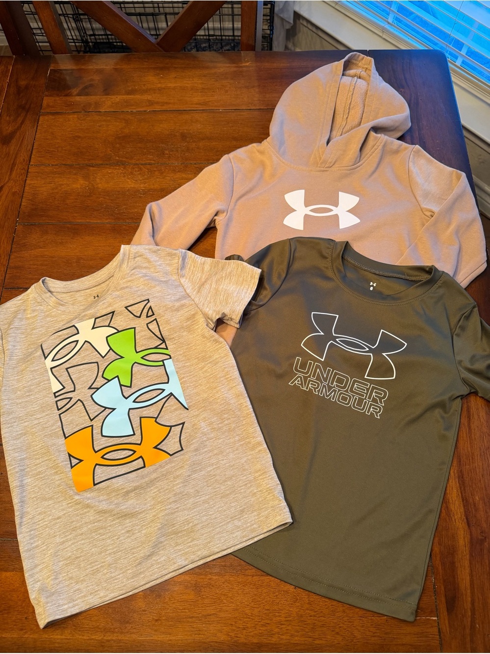 Under Armour Kids' Performance Tee & Hoodie Set - Taupe, Tan, Olive